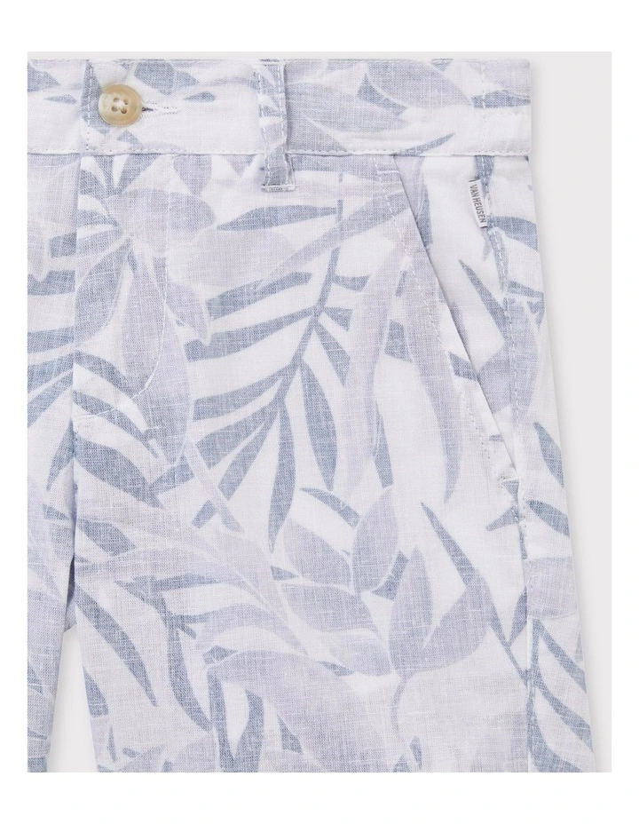 Boys Linen Blend Shorts in Navy image 2