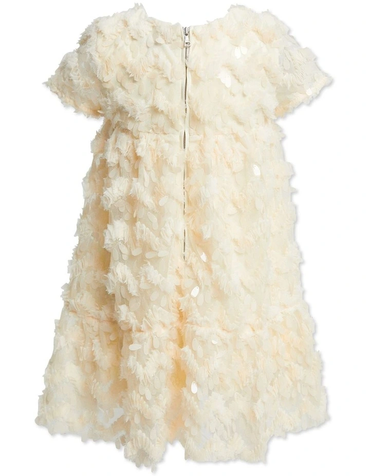 Emarie Chiffon Daisy Dress in Cream image 2