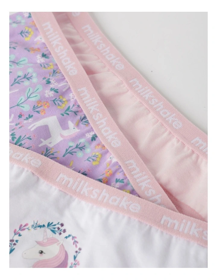 Unicorn Briefs 3 Pack in Multi image 2