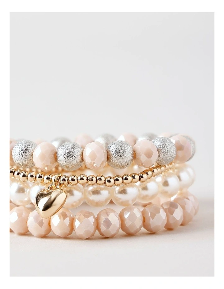 Pearl Beaded Braceletes in Gold image 3