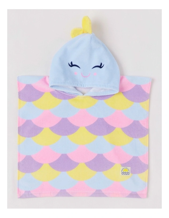 Sprout Hooded Novelty Fish Towel in Rainbow image 1