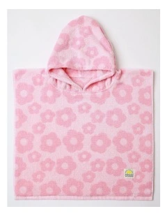 Sprout Hooded Print Towel in Pink