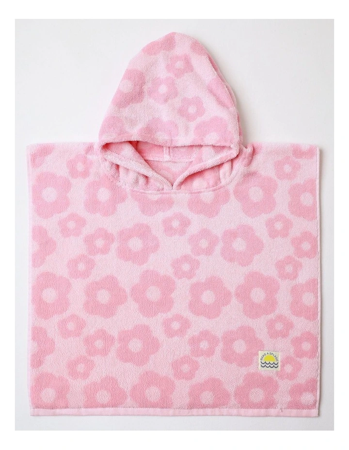 Sprout Hooded Print Towel in Pink image 1