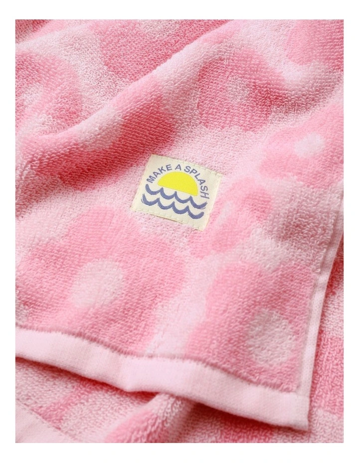 Sprout Hooded Print Towel in Pink image 3