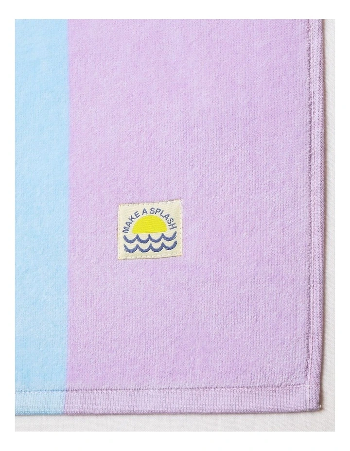 Girls Unicorn Flat Towel in Rainbow Stripe image 3