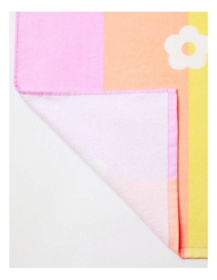 Girls Unicorn Flat Towel in Rainbow Stripe image 4