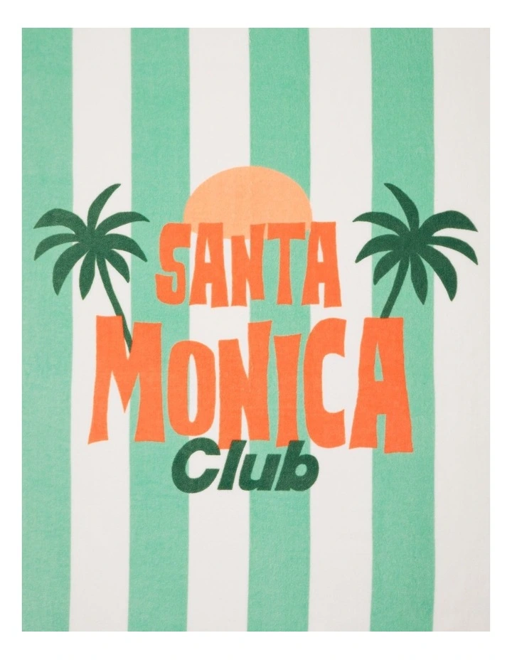 Santa Monica Stripe Printed Flat Towel in Multicoloured image 2