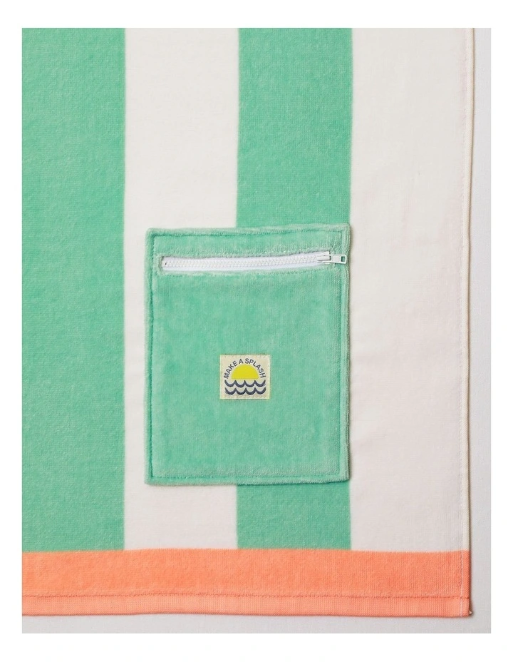 Santa Monica Stripe Printed Flat Towel in Multicoloured image 3