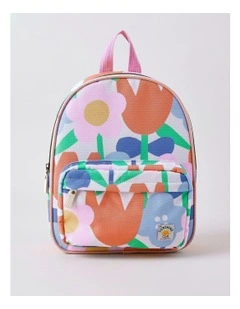 Kinder Backpack Sunflower Print in Pink