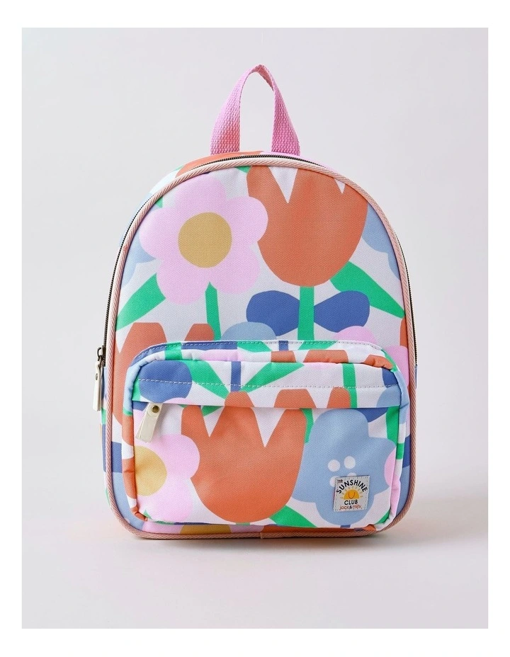Kinder Backpack Sunflower Print in Pink image 1