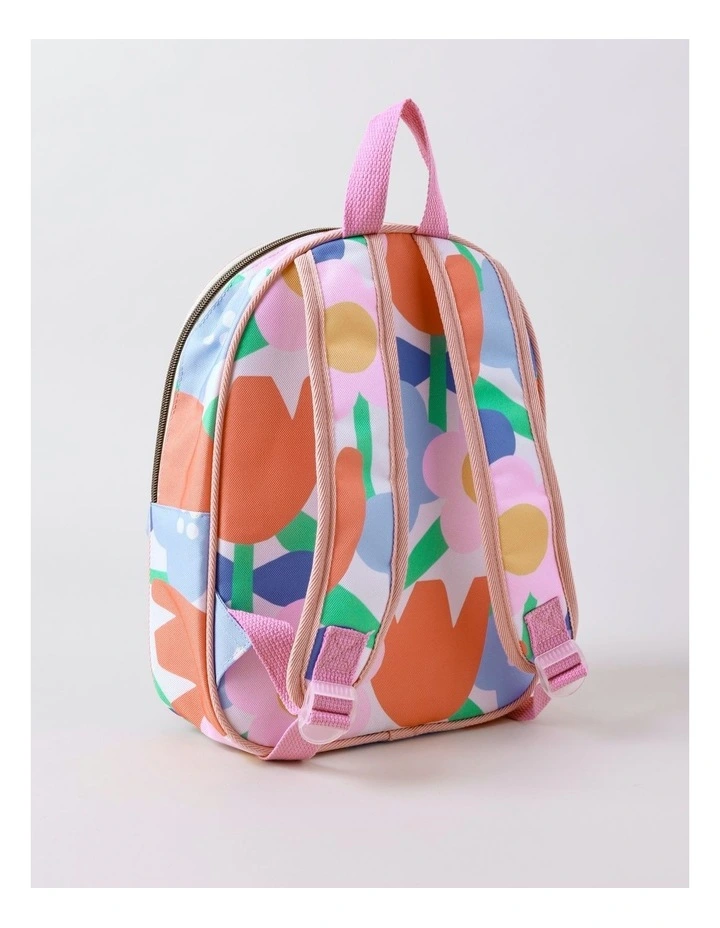 Kinder Backpack Sunflower Print in Pink image 3