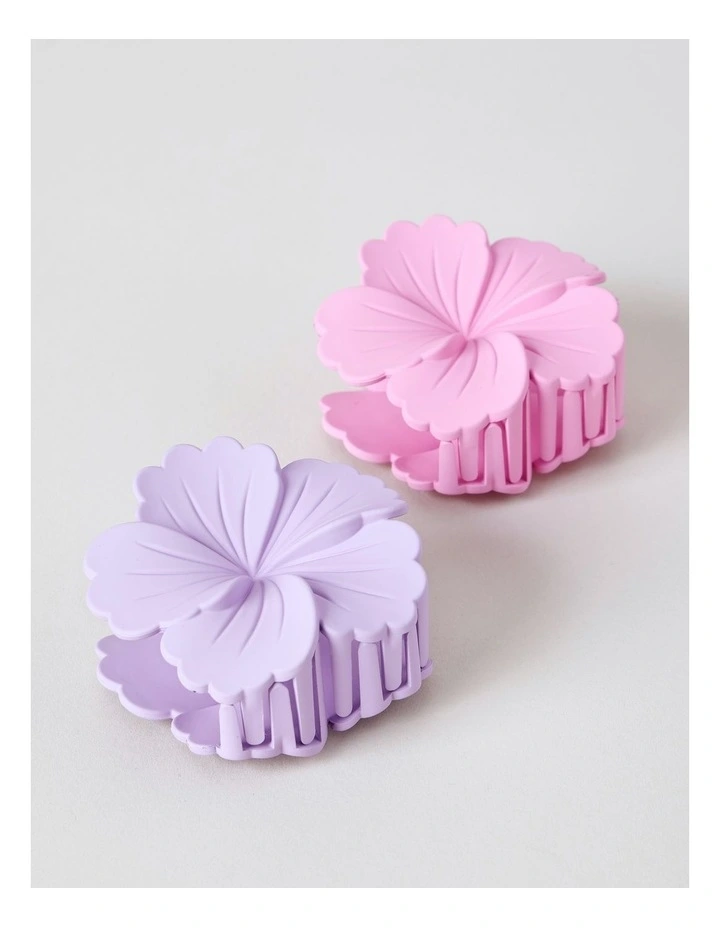 2 Pack Flower Claw Clip in Multi image 2
