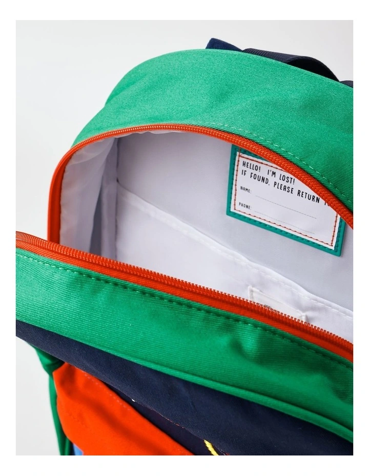 Colourblock Dino Backpack in Multi image 4