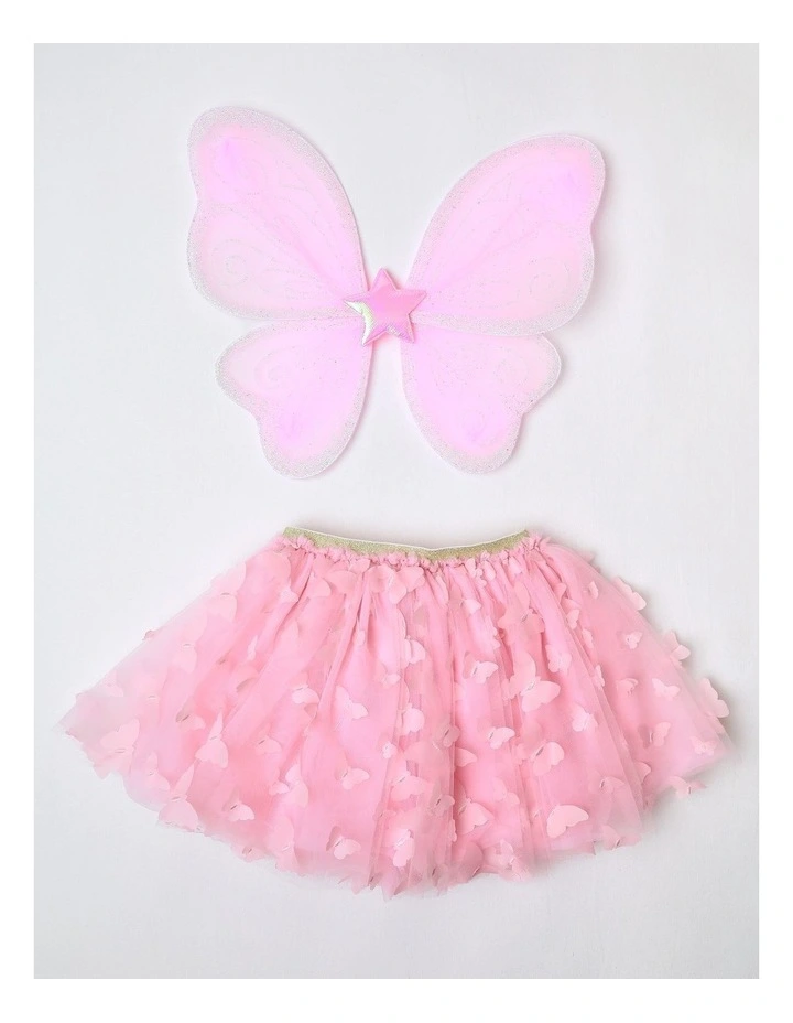 Rainbow Wings and Skirt Set in Pink image 1