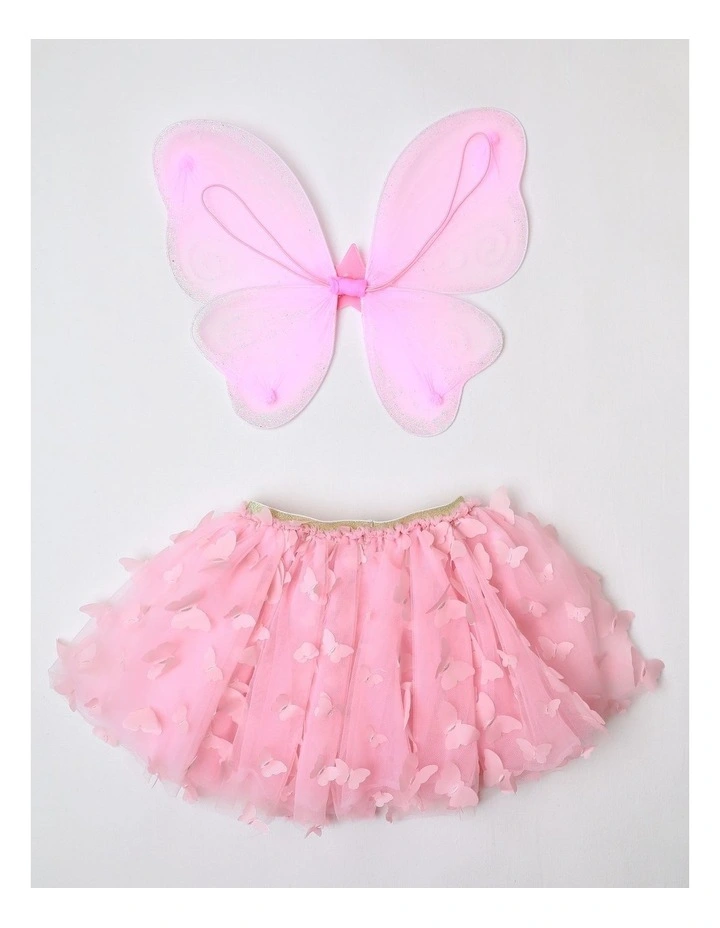 Rainbow Wings and Skirt Set in Pink image 3