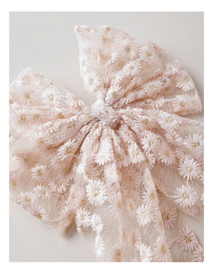 Daisy Hair Bow in Pink image 2