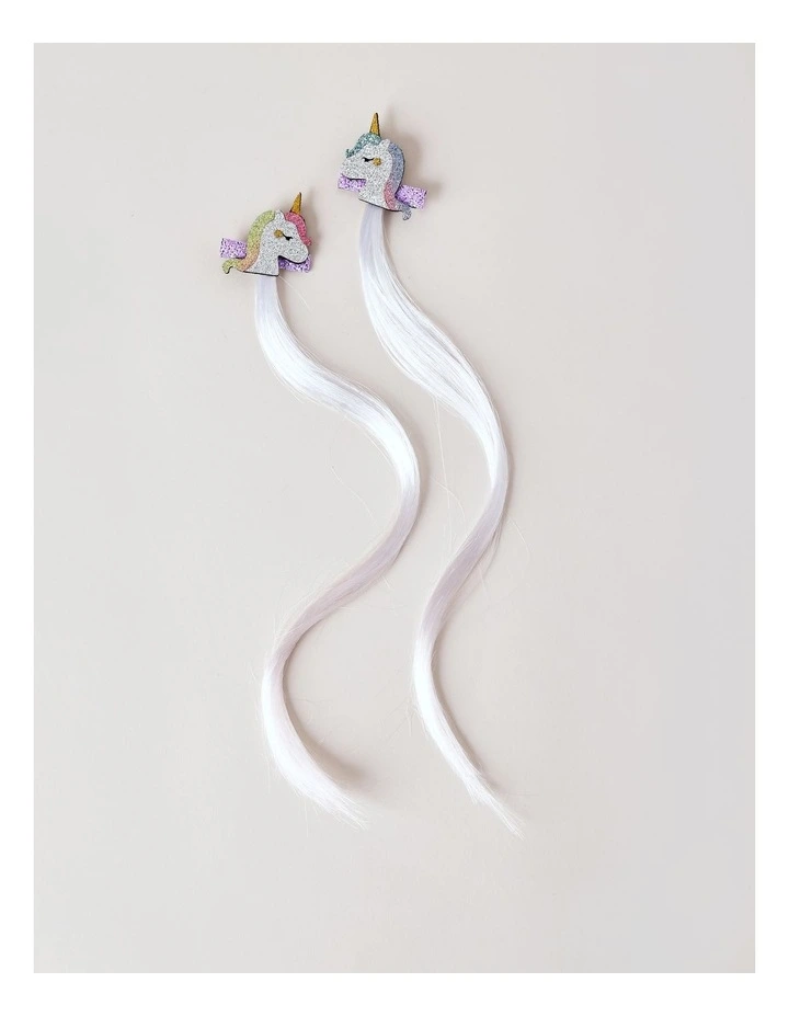 Unicorn Extension Hair Clips in Pink image 1