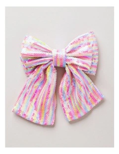 Sequin Bow Clip in Multi