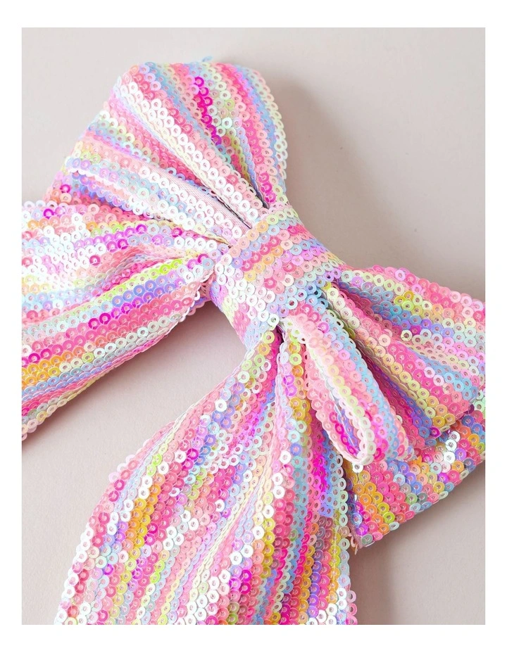 Sequin Bow Clip in Multi image 2