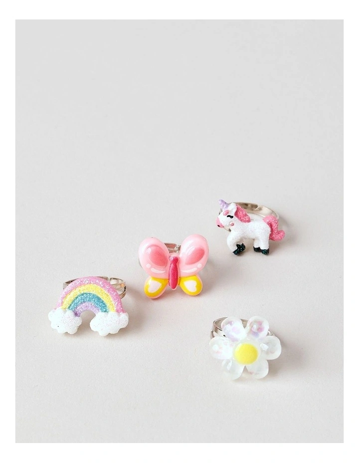 4 Pack of Rings in Multi image 1