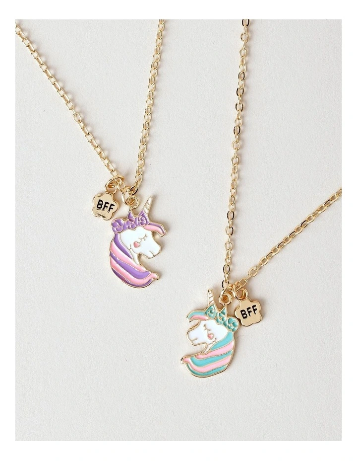BFF Unicorn Necklace in Gold image 3