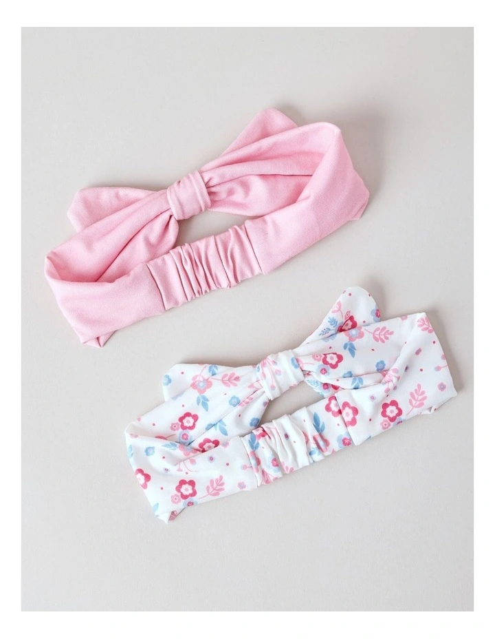 Soft Printed Bow Headband in Multi image 3