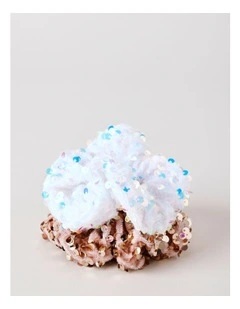 2Pk Scrunchie Sequins in Silver & Pink