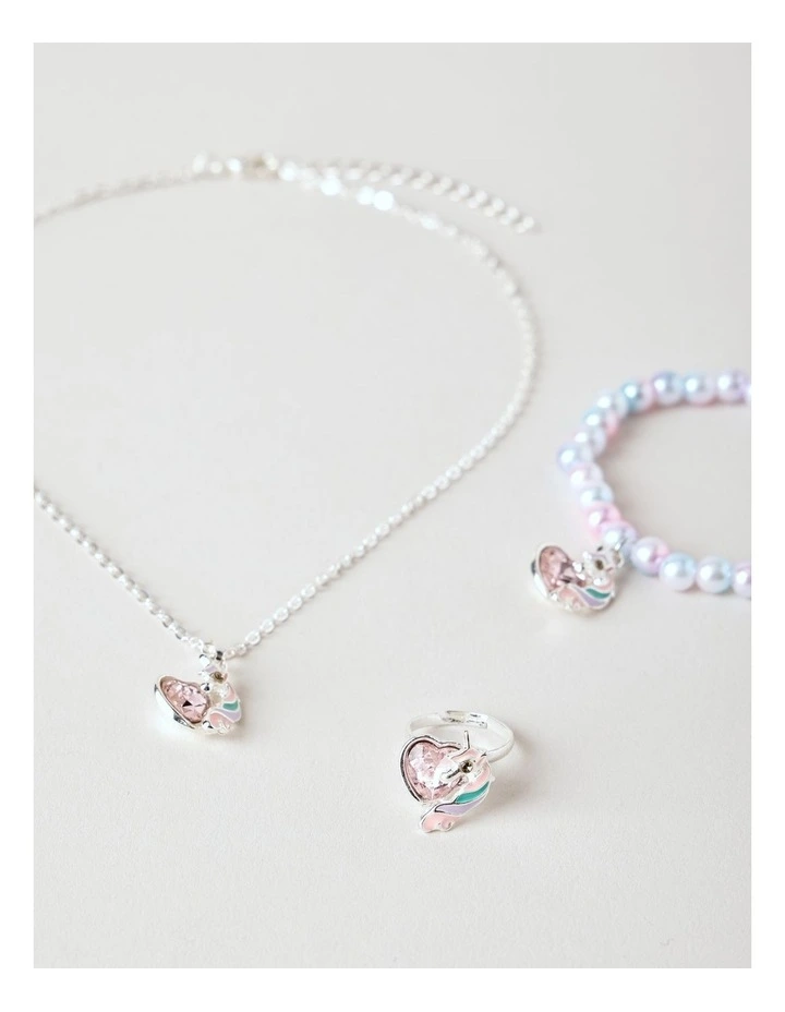 Girls Unicorn Jewellery Set in Silver image 2