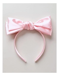 Oversized Bow Satin Headband in Pink