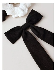 Oversized Bow Scrunchie with Mini Scrunchies in Black