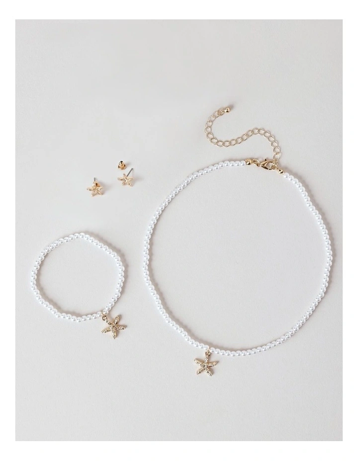 Jewellery Starfish Set in Gold image 1
