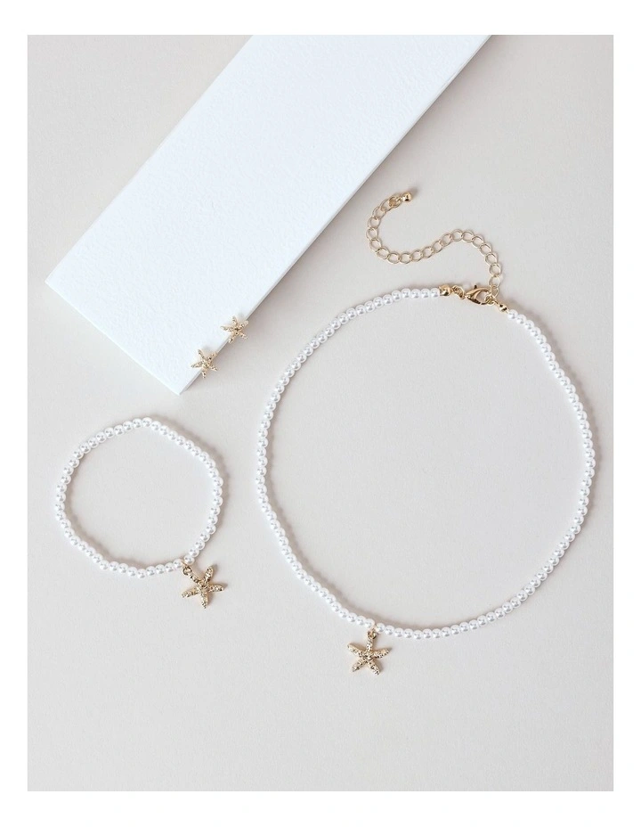 Jewellery Starfish Set in Gold image 1