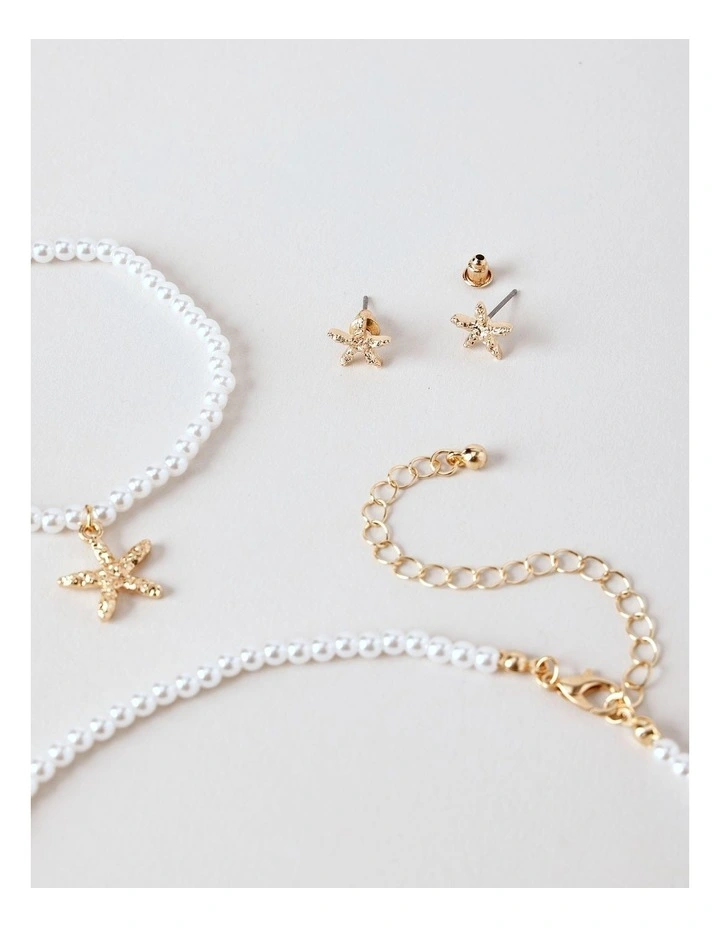Jewellery Starfish Set in Gold image 2