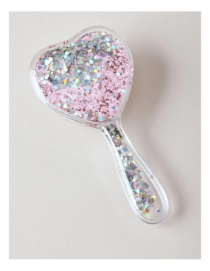 Girls Novelty Heart Hairbrush in Pink image 1