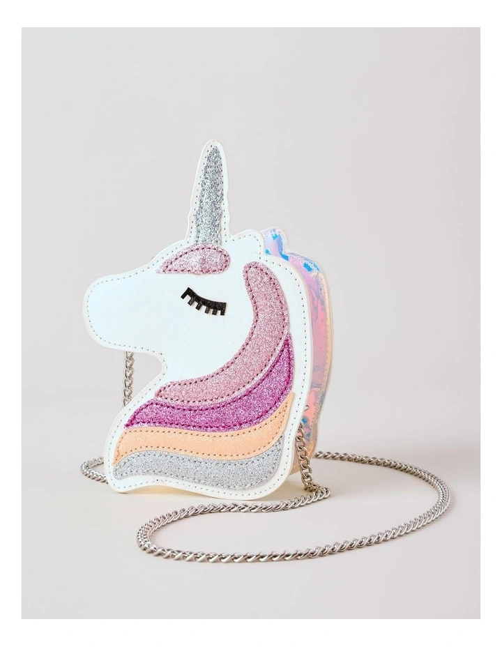 Girls Novelty Unicorn Bag in White image 1