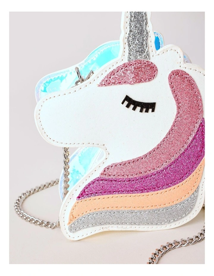 Girls Novelty Unicorn Bag in White image 2