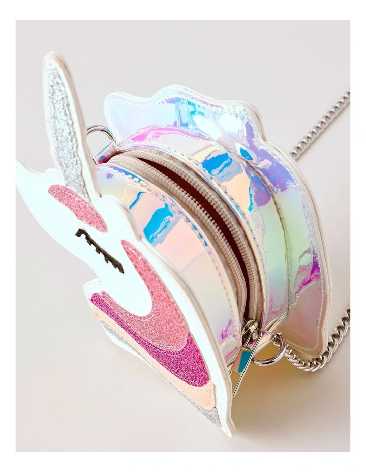 Girls Novelty Unicorn Bag in White image 4