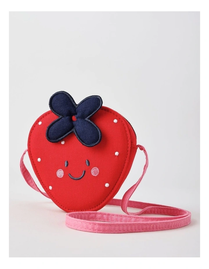 Strawberry Character Crossbody Bag in Red image 1
