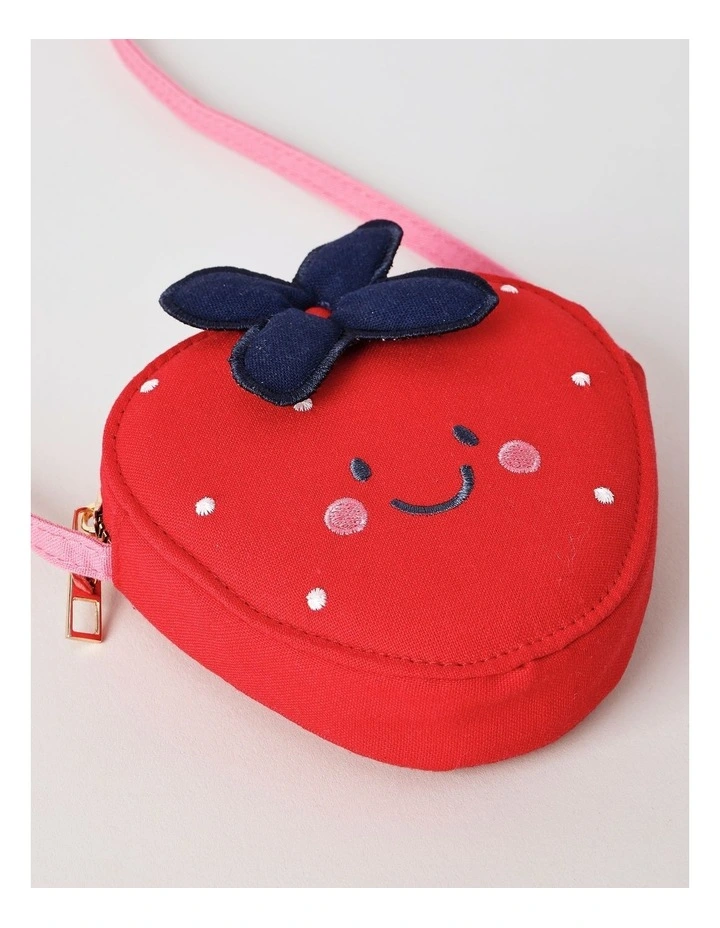 Strawberry Character Crossbody Bag in Red image 2