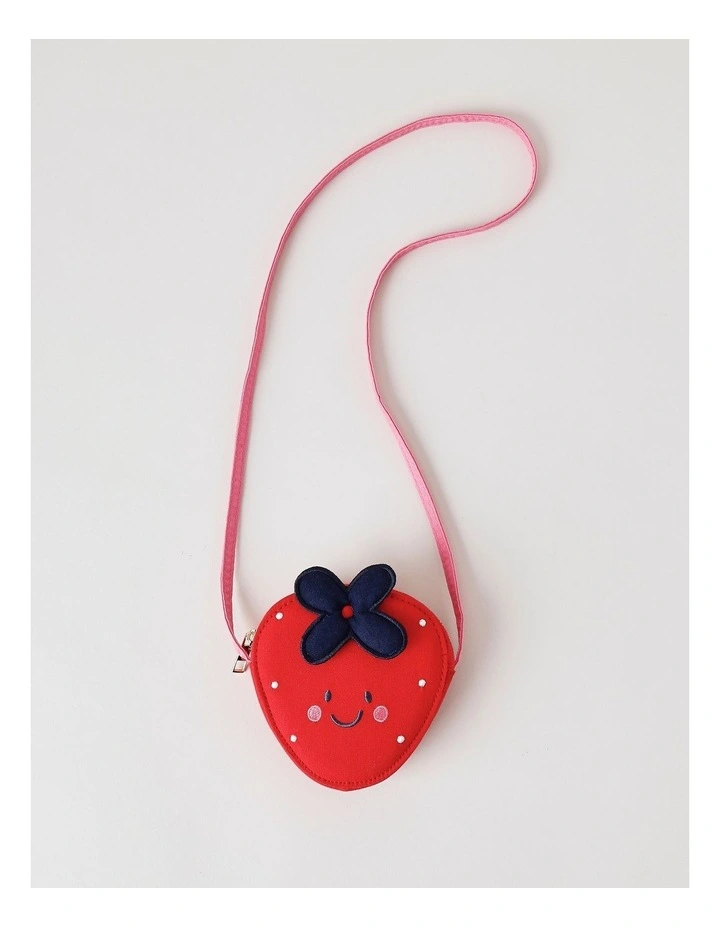 Strawberry Character Crossbody Bag in Red image 3