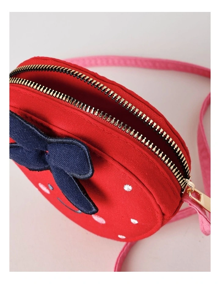 Strawberry Character Crossbody Bag in Red image 4