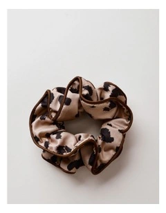 Double Layer Scrunchie in Leopard Print