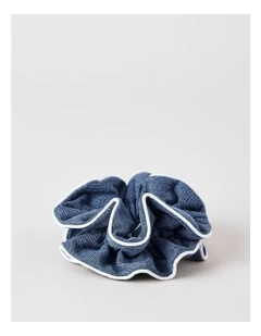 Tilii Double Layer Denim Scrunchie in Denim