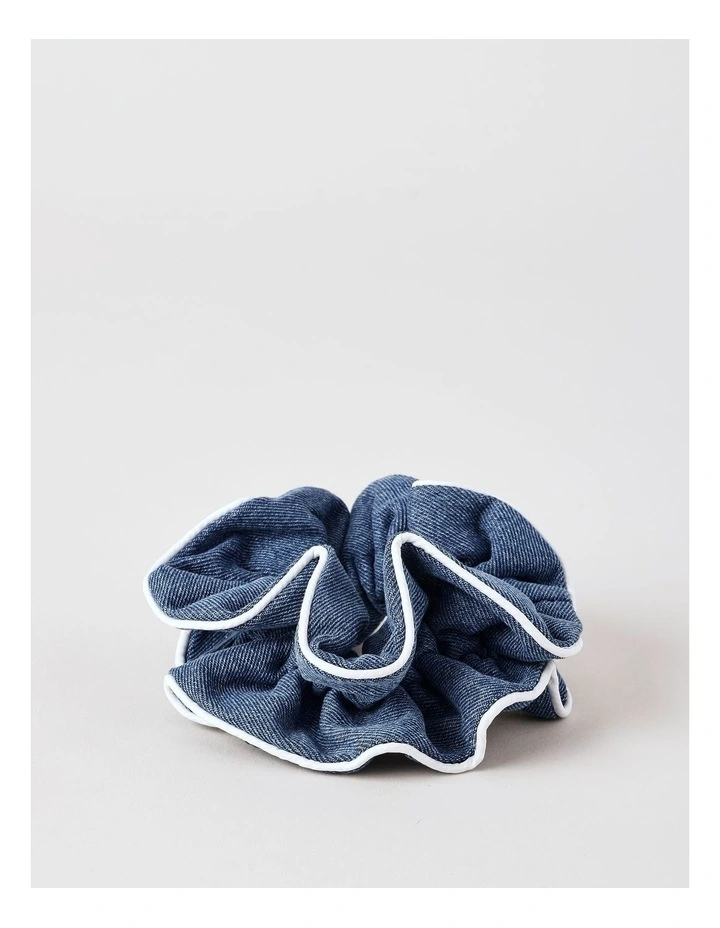 Tilii Double Layer Denim Scrunchie in Denim image 1