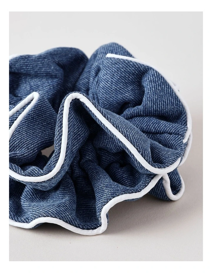 Tilii Double Layer Denim Scrunchie in Denim image 2