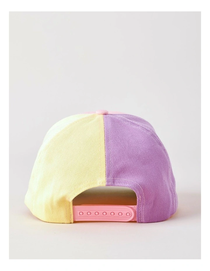 Girls Pastel Colourblock Cap with Sequin Heart in Multi image 4