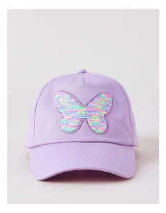 Girls Flip Sequin Butterfly Cap in Lilac