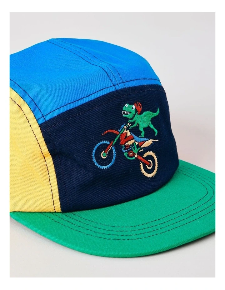 Boys Cap Colourblocked with Boucle Dino Word in Multi image 2