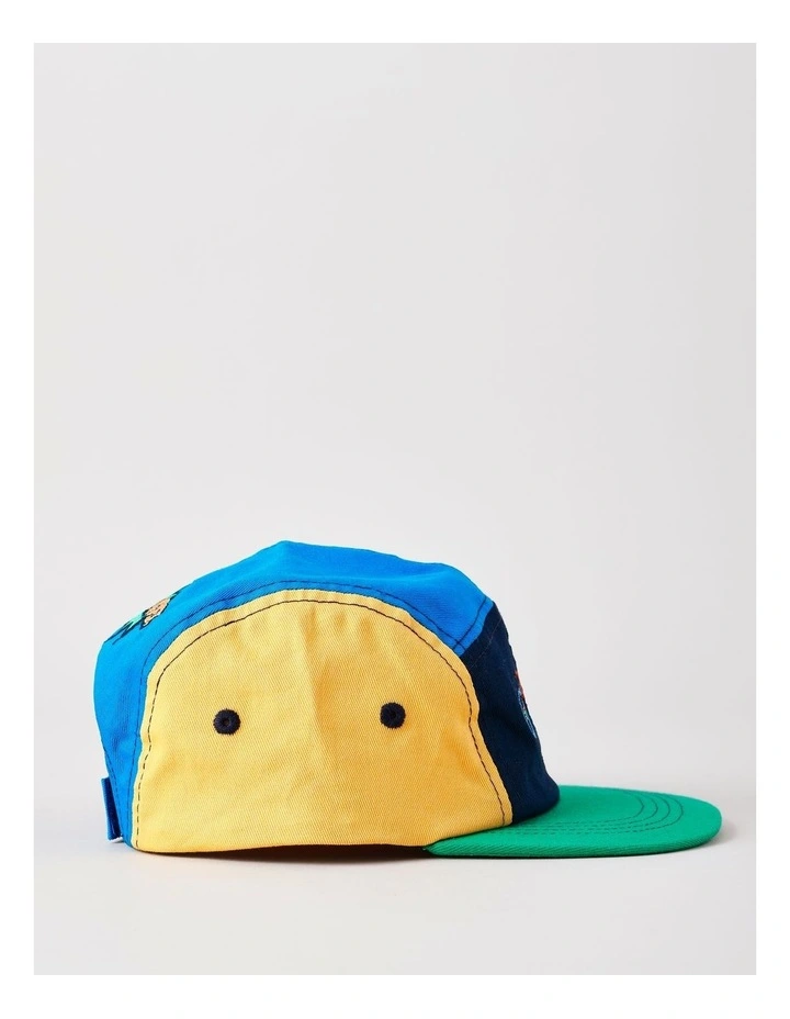 Boys Cap Colourblocked with Boucle Dino Word in Multi image 3