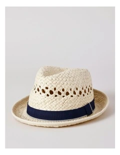 Boys Woven Trilby in Tan